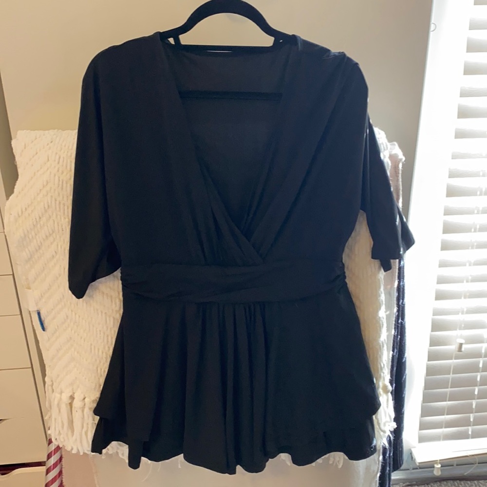 Black peplum top